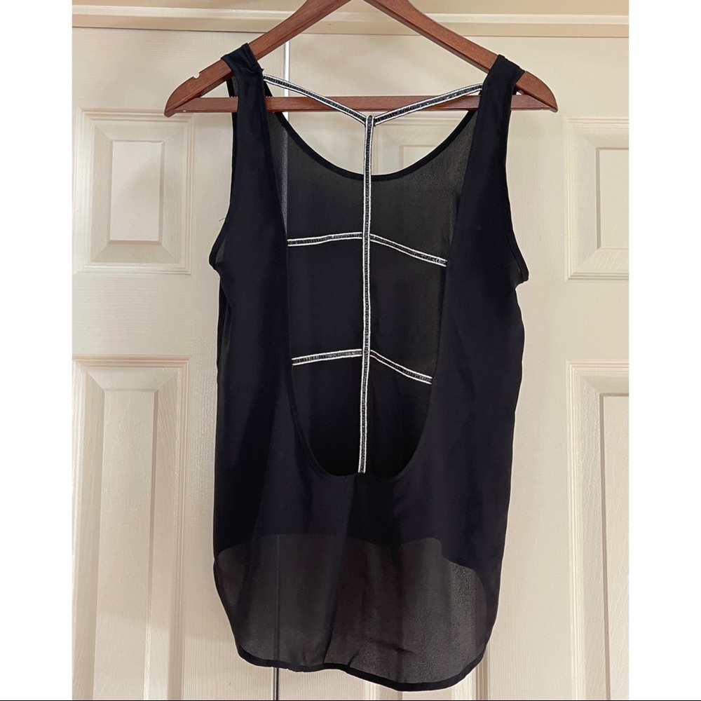 Backless sequin grid top